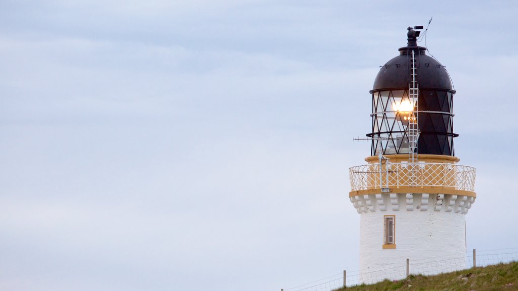 Dunnet Head Lighthouse featuring a lighthouse