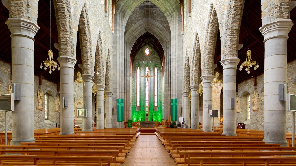 Killarney Cathedral featuring religious elements, interior views and heritage architecture