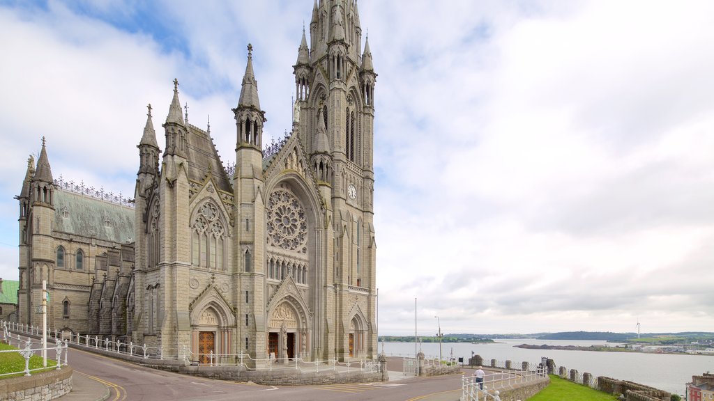 St. Colman\'s Cathedral mostrando elementos religiosos, patrimonio de arquitectura y elementos del patrimonio