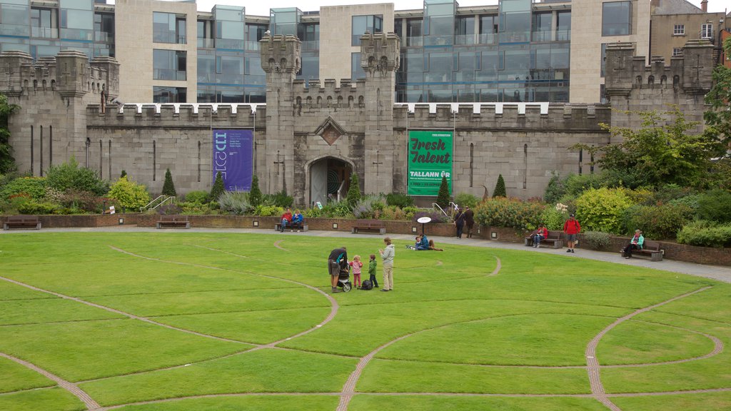 Dublin Castle featuring a castle, heritage architecture and a garden