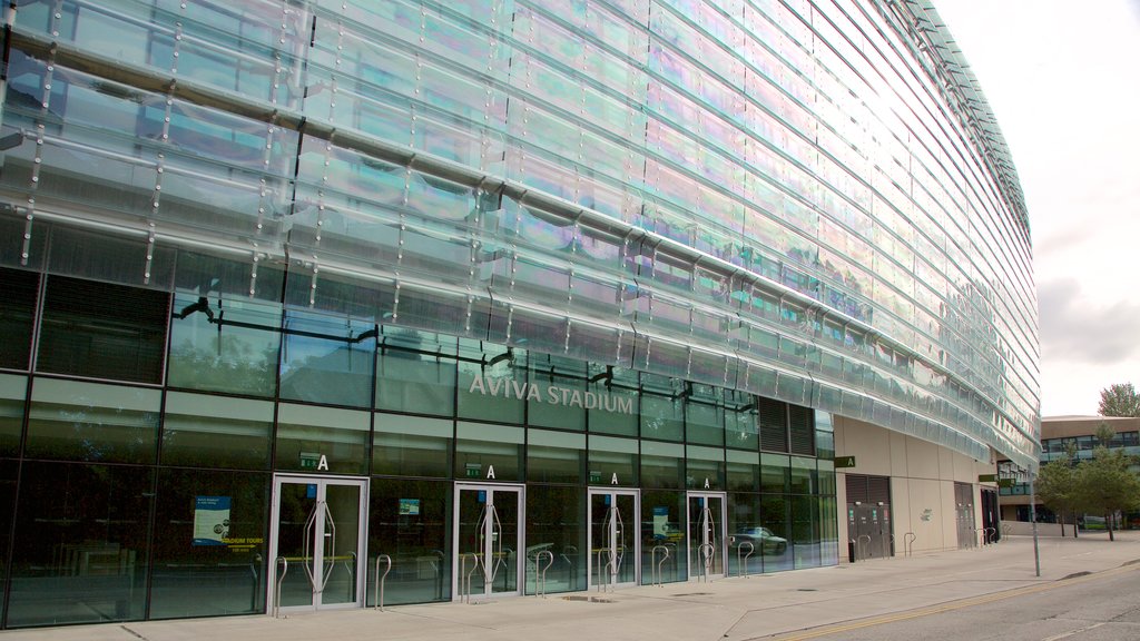 Aviva Stadium which includes modern architecture