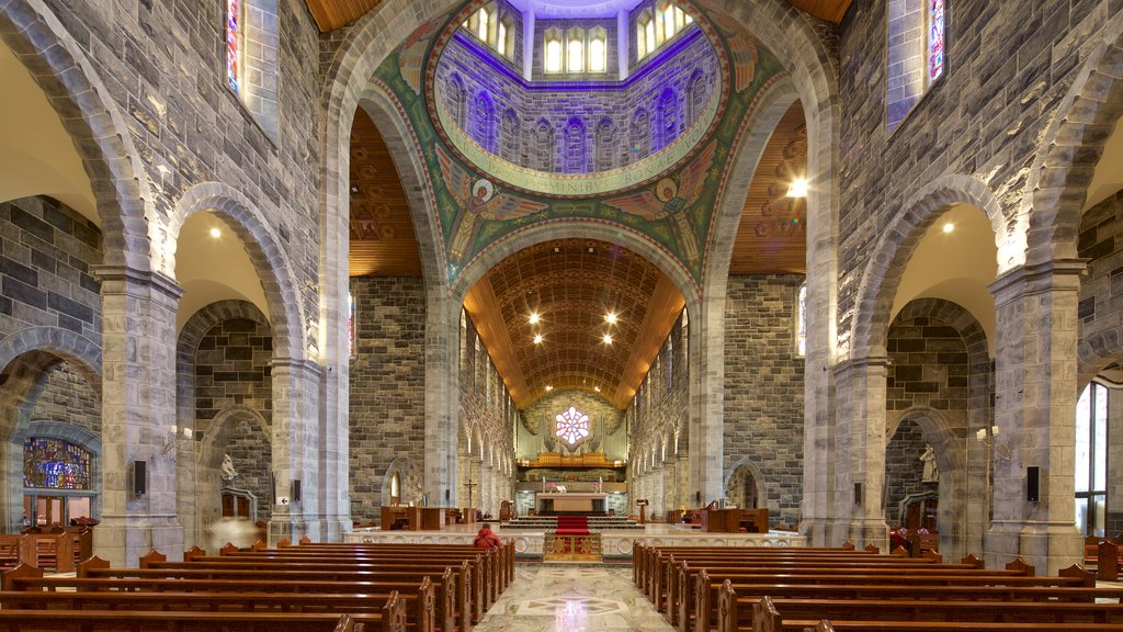 Galway Cathedral featuring a church or cathedral, heritage elements and interior views