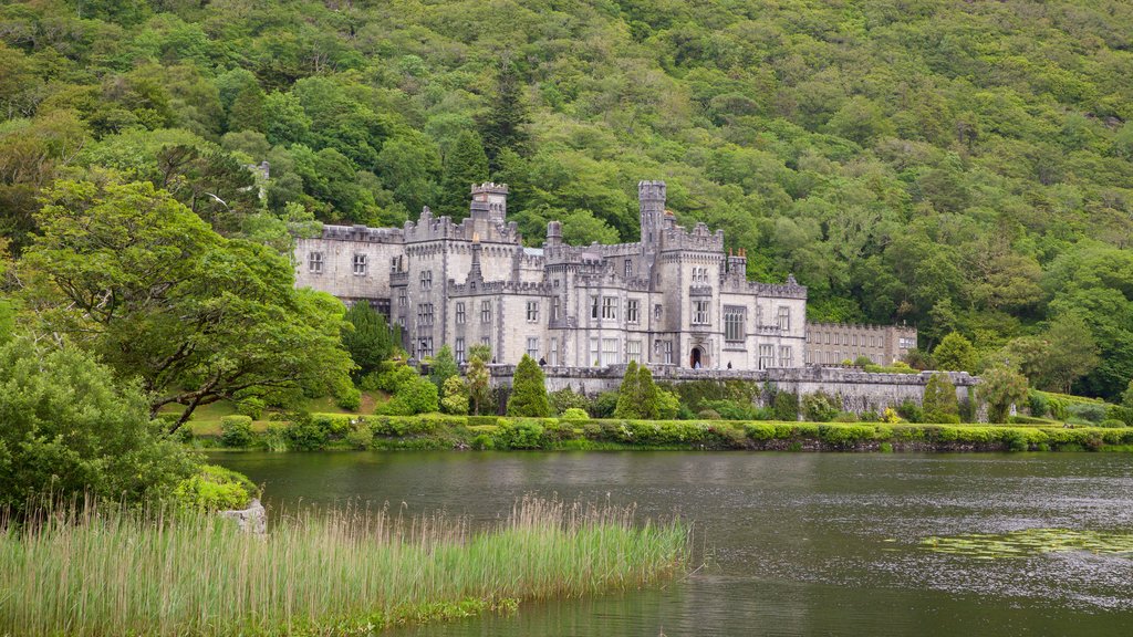 Kylemore Abbey & Garden featuring a river or creek, chateau or palace and heritage elements