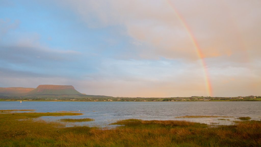 Ben Bulben showing tranquil scenes, a river or creek and mountains