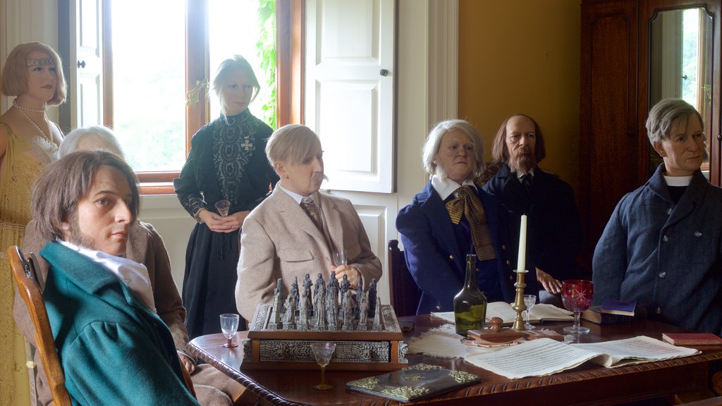 Westport House showing a castle, interior views and heritage elements