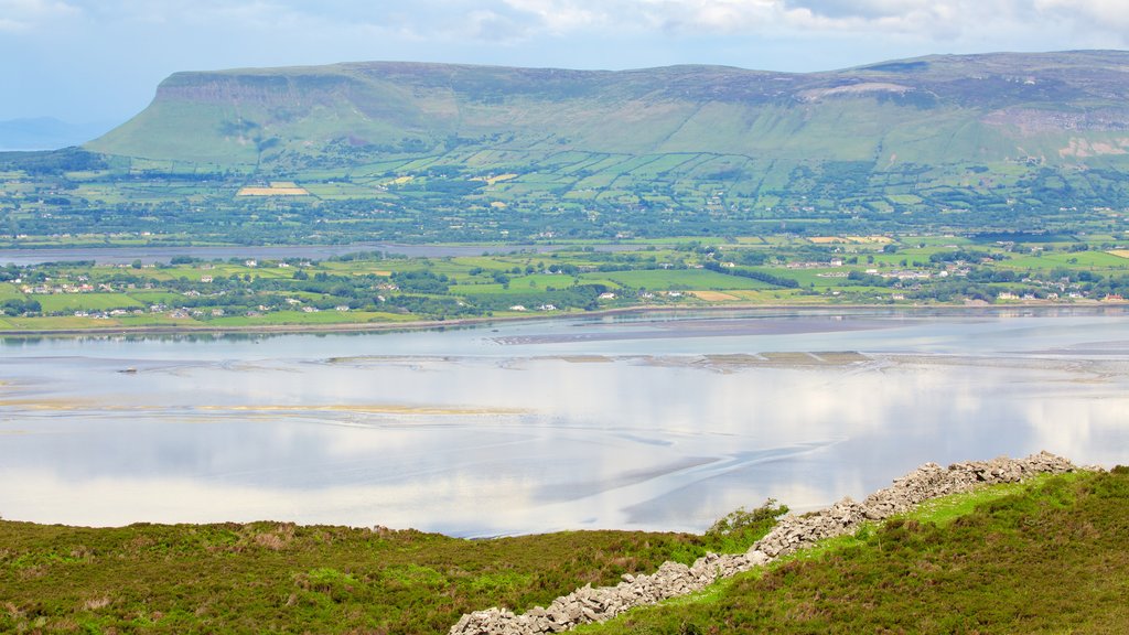 Knocknarea which includes a river or creek, landscape views and mountains