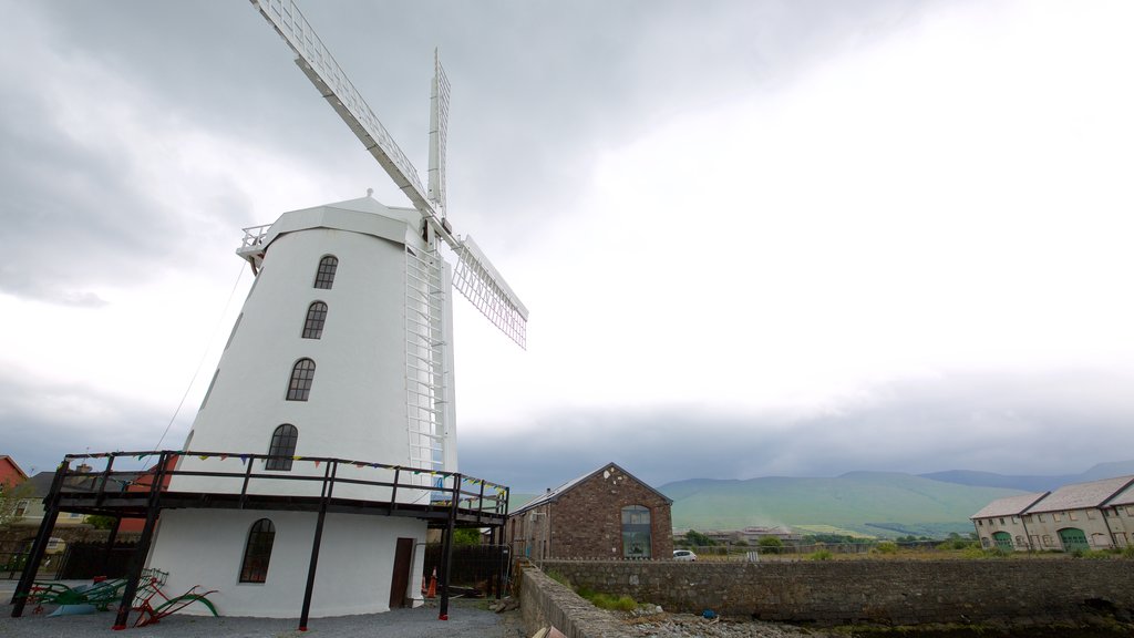 Blennerville Windmill ofreciendo un molino, elementos patrimoniales y arquitectura patrimonial