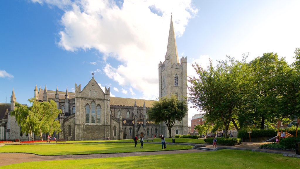 St. Patrick\'s Cathedral which includes religious elements, a church or cathedral and a garden