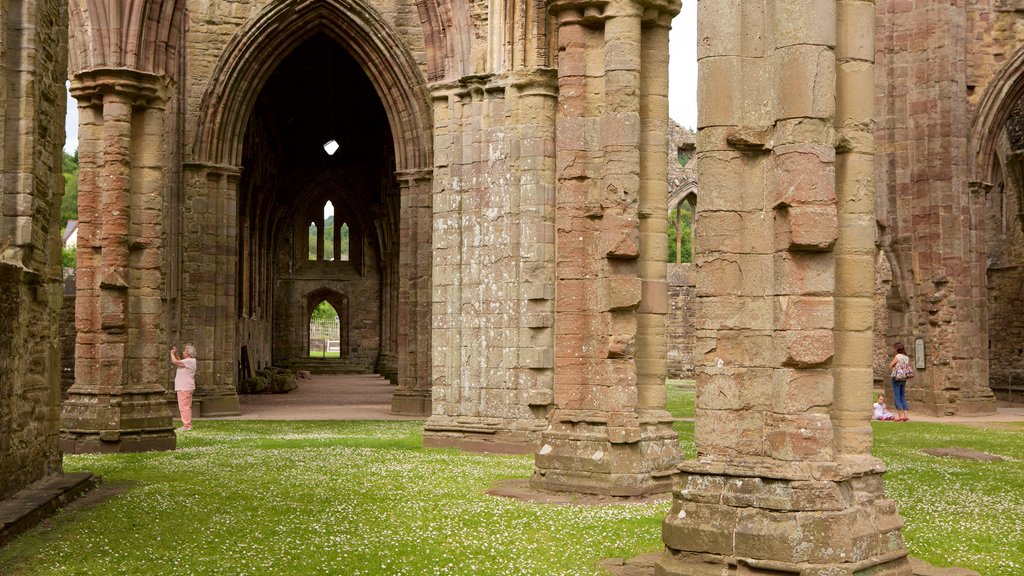 Tintern Abbey que incluye ruinas de un edificio, elementos patrimoniales y arquitectura patrimonial