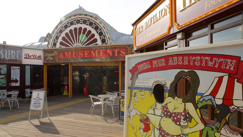 Aberystwyth which includes café scenes