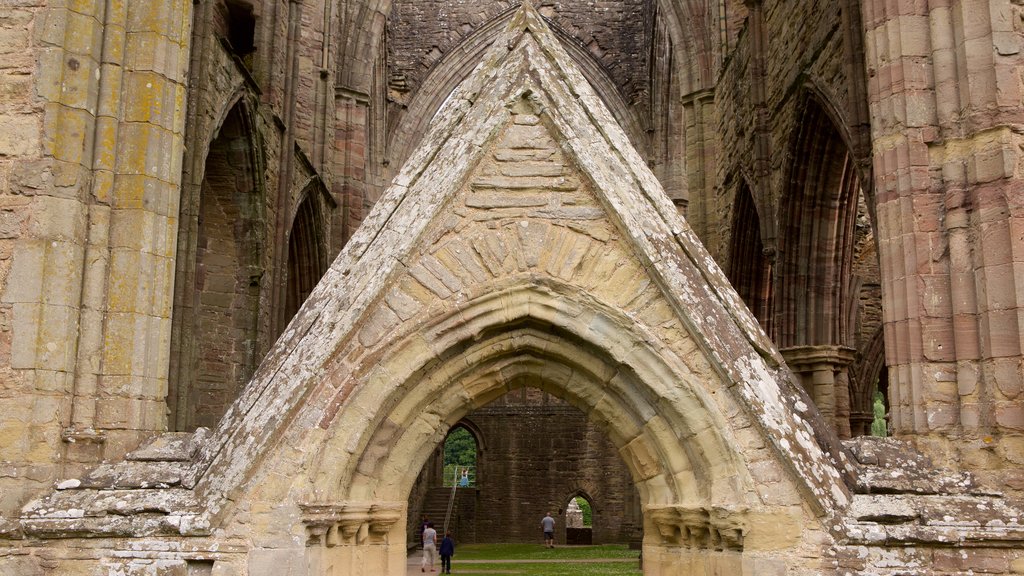 Tintern Abbey showing a castle, heritage architecture and heritage elements