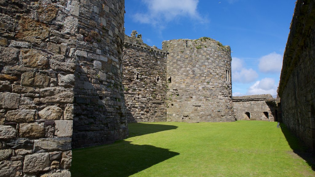 Castelo de Beaumaris mostrando um pequeno castelo ou palácio, arquitetura de patrimônio e elementos de patrimônio