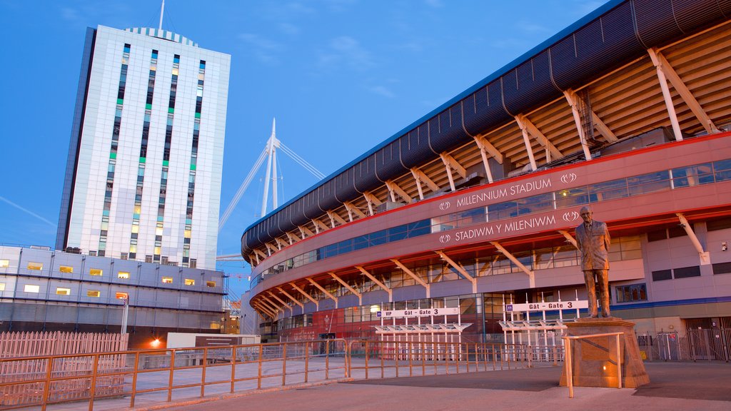 Millennium Stadium which includes modern architecture