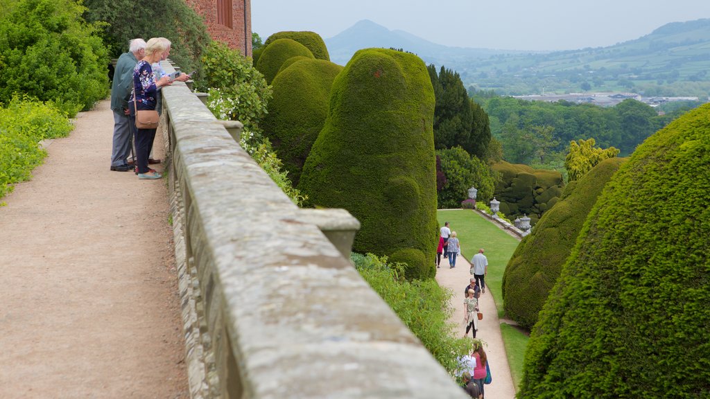 Powis Castle showing a castle, heritage elements and a garden