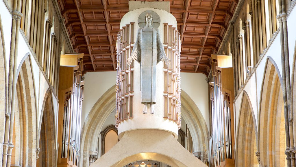 Llandaff Cathedral which includes a church or cathedral, interior views and religious elements