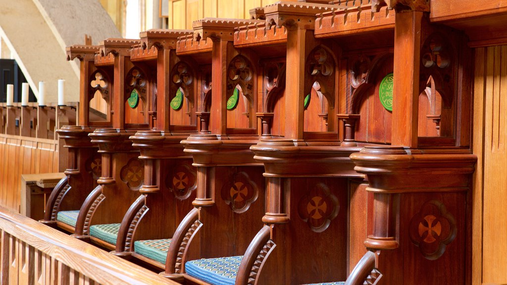 Llandaff Cathedral which includes religious elements, interior views and heritage elements