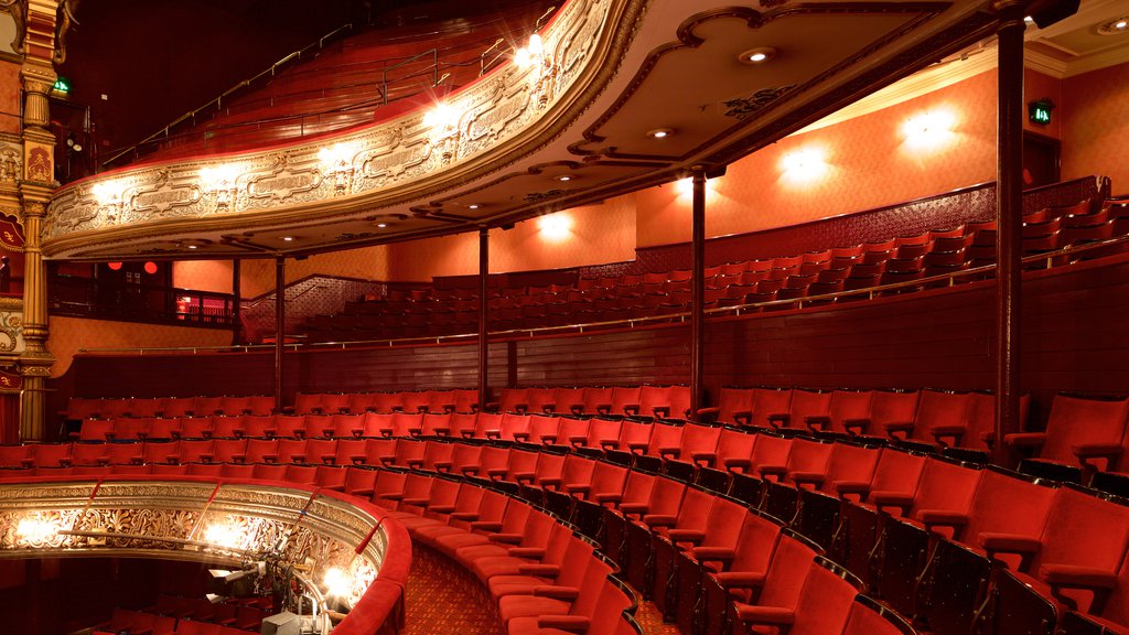 Grand Opera House que incluye escenas de teatro, vista interna y elementos patrimoniales