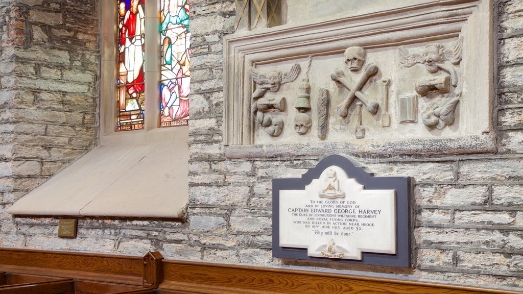 St. Columb\'s Cathedral showing signage, interior views and heritage elements