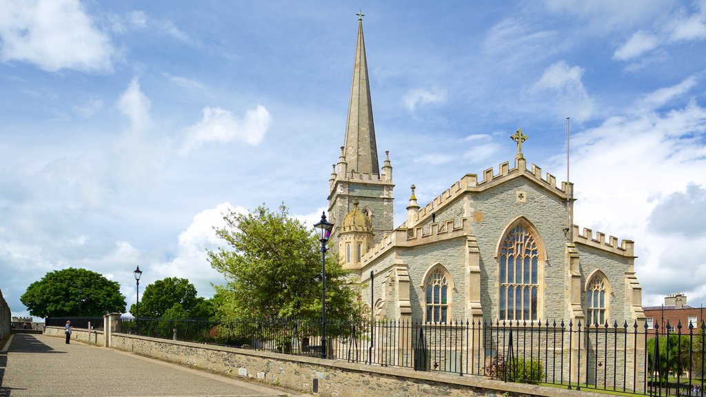 St. Columb\'s Cathedral showing religious elements, heritage elements and a church or cathedral