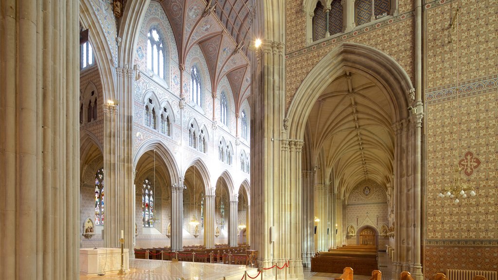 St. Patrick\'s Cathedral mostrando vistas interiores, patrimonio de arquitectura y una iglesia o catedral