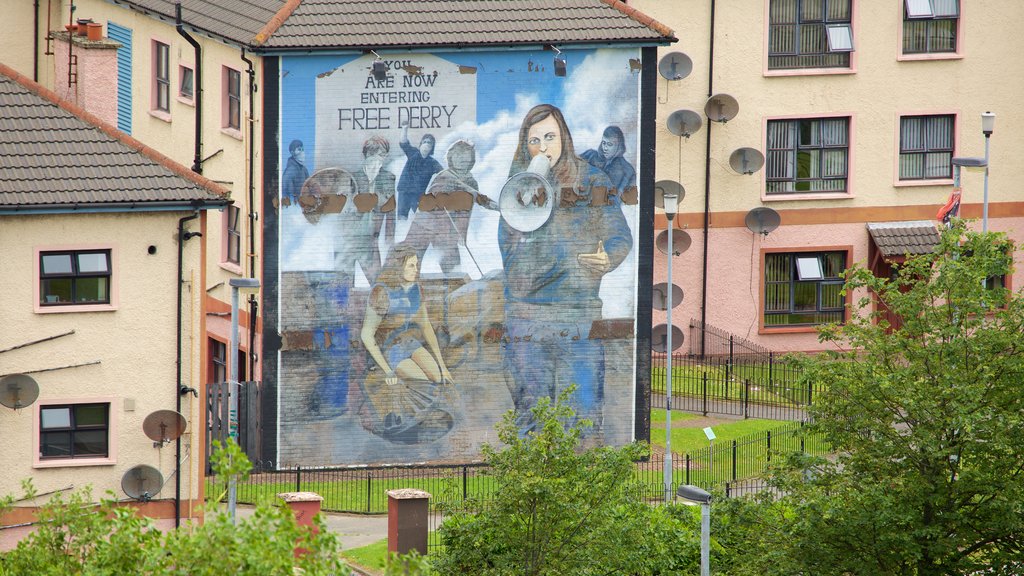 You are Now Entering Free Derry Mural featuring outdoor art