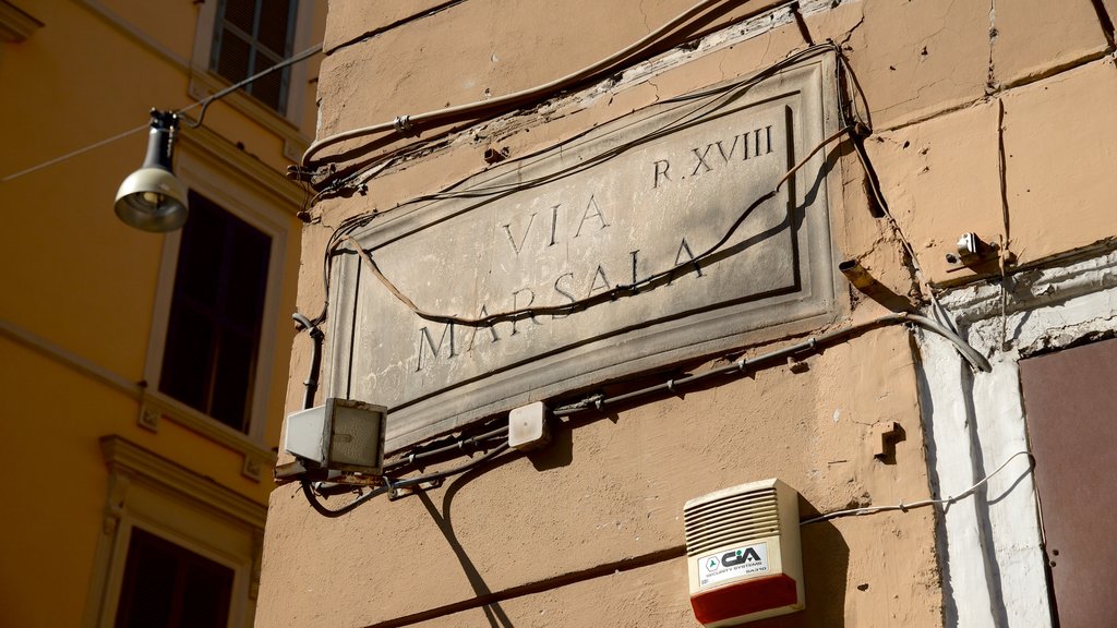 Via Marsala which includes signage