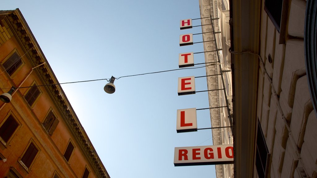 Via Marsala showing signage and a hotel