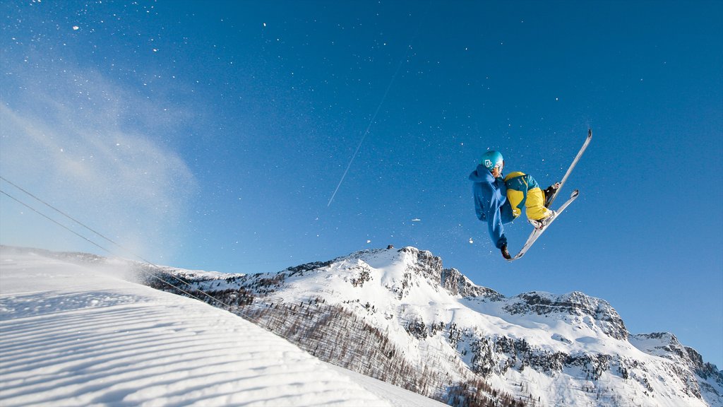 Fassa Valley which includes snow, mountains and snow skiing