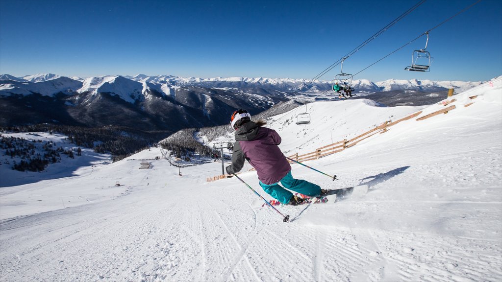 Arapahoe Basin Ski Area showing snow skiing, landscape views and mountains