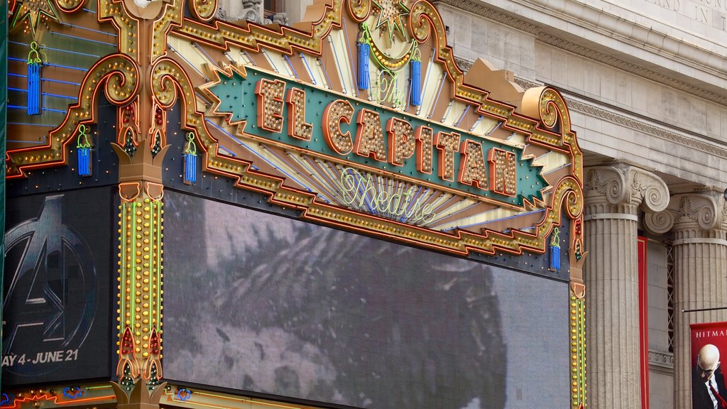 Hollywood Boulevard which includes signage