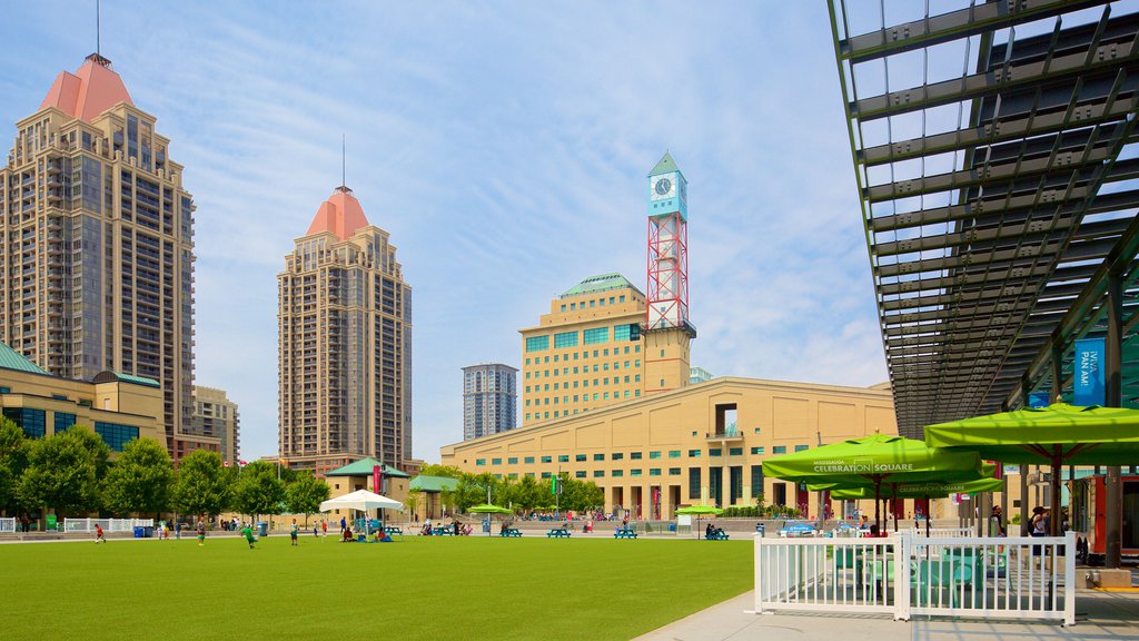 Mississauga Civic Centre featuring a garden and a city