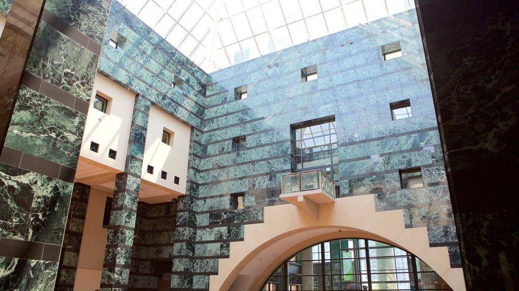 Mississauga Civic Centre showing modern architecture, interior views and an administrative building