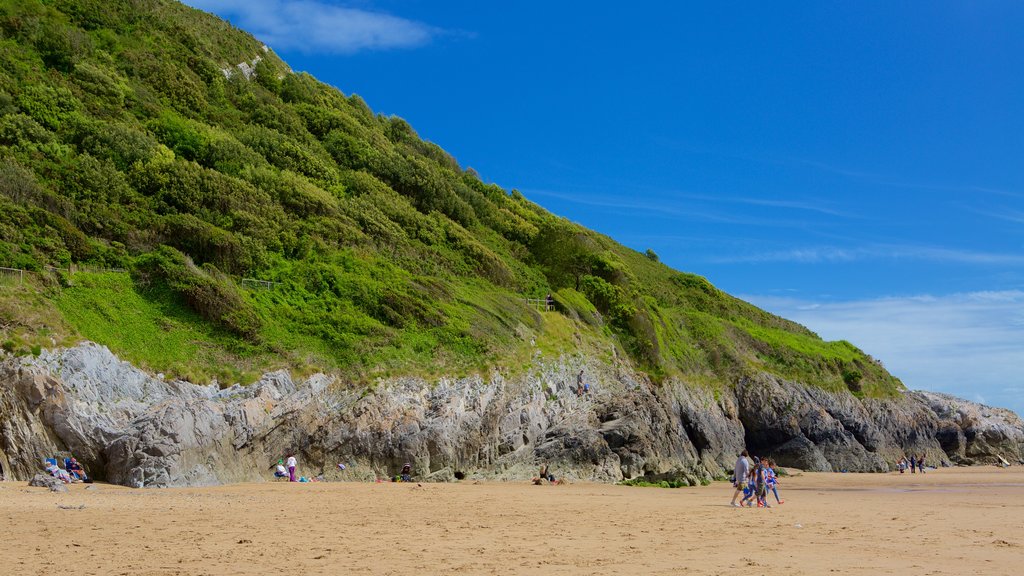 Caswell Bay Beach showing a beach