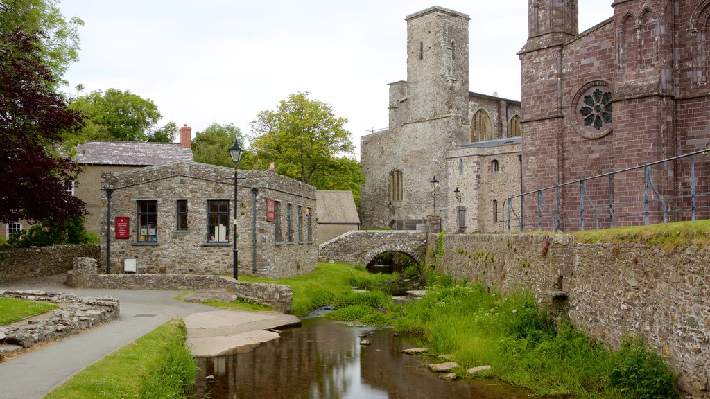 St Davids which includes a small town or village and heritage elements