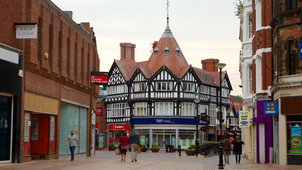 Wrexham showing street scenes