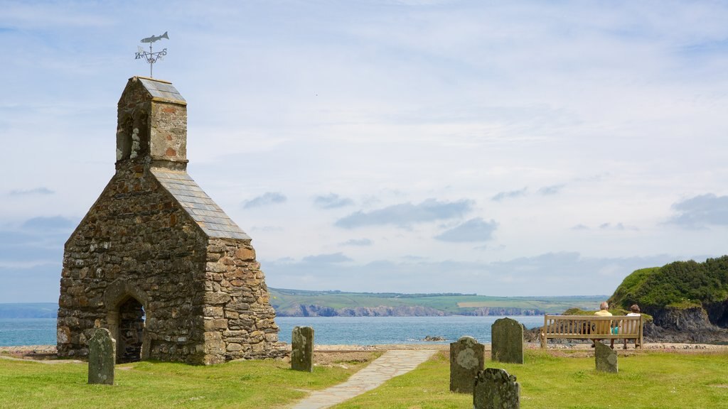 Pembrokeshire Coast National Park featuring a cemetery, heritage elements and heritage architecture