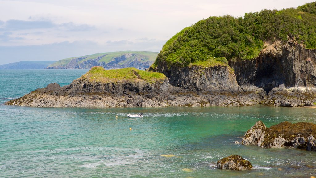 Pembrokeshire Coast National Park showing rocky coastline