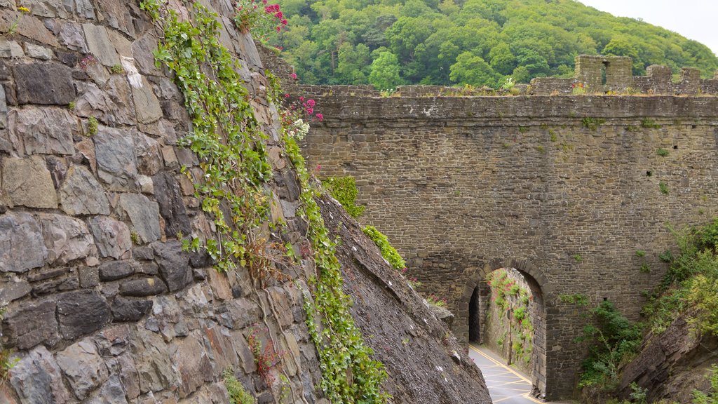 Conwy Castle mit einem Straßenszenen