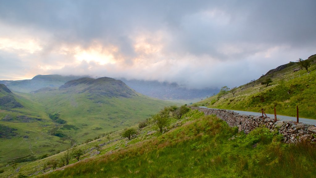 Mount Snowdon featuring farmland