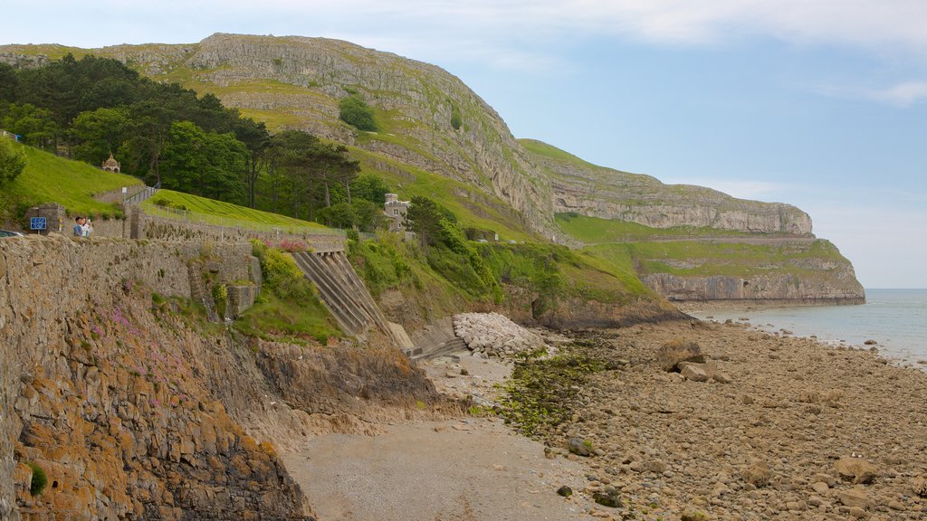 Great Orme som viser en stenstrand