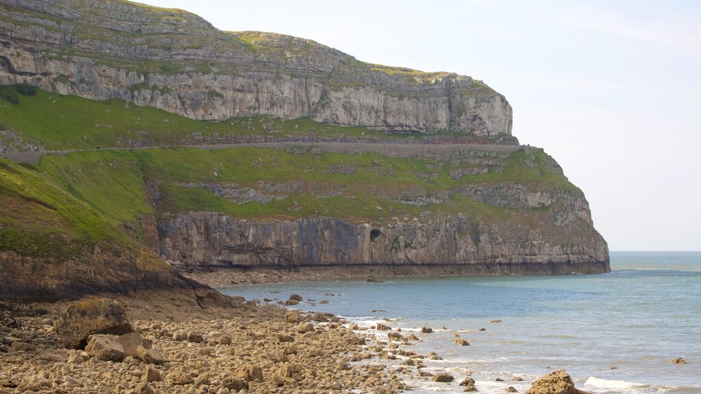 Great Orme which includes a pebble beach