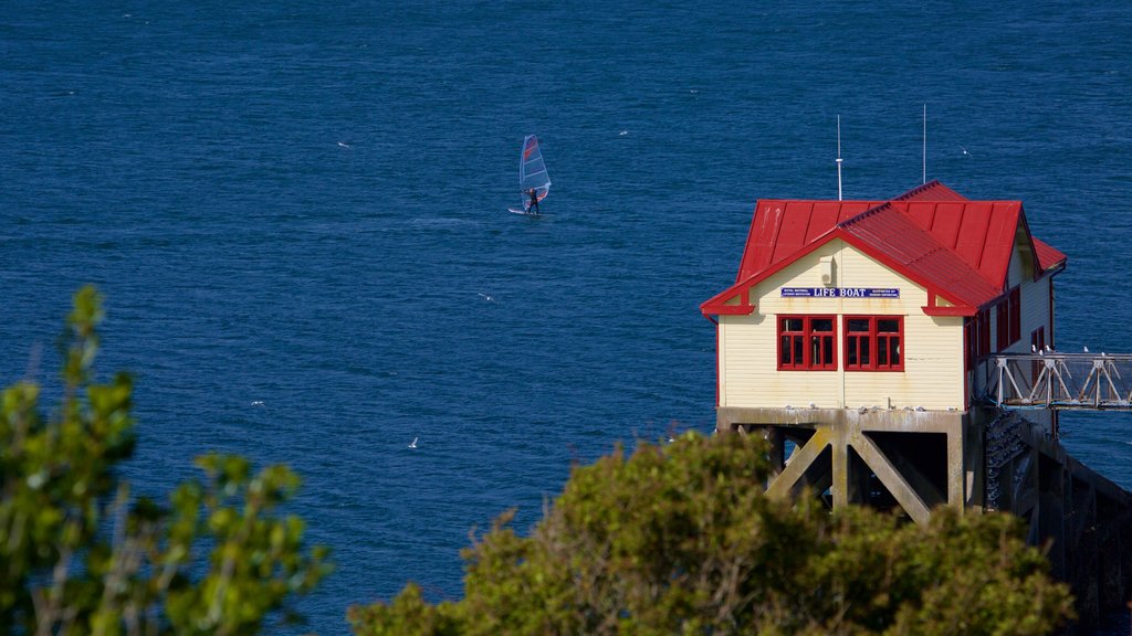 Mumbles Pier mostrando vista general a la costa y una casa