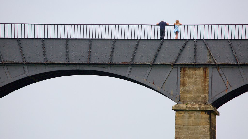 Acueducto de Pontcysyllte mostrando un puente y también una pareja