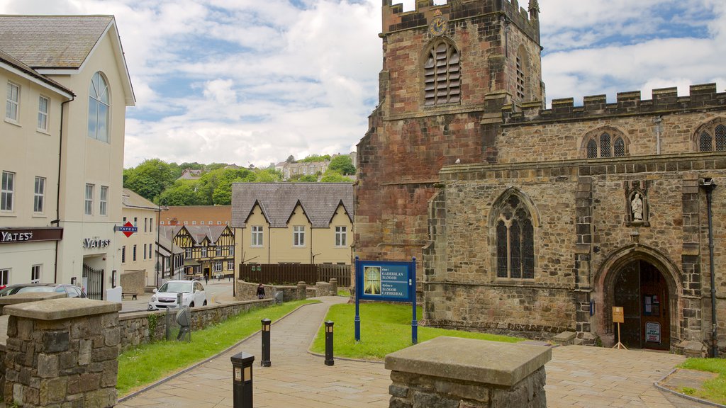 Bangor which includes street scenes, a church or cathedral and heritage elements