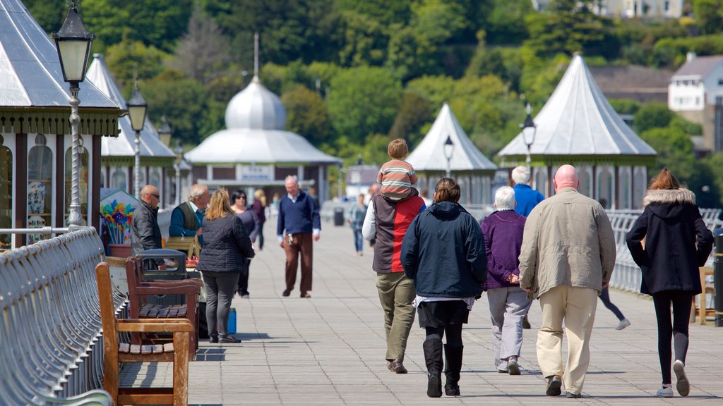 Bangor showing street scenes as well as a large group of people