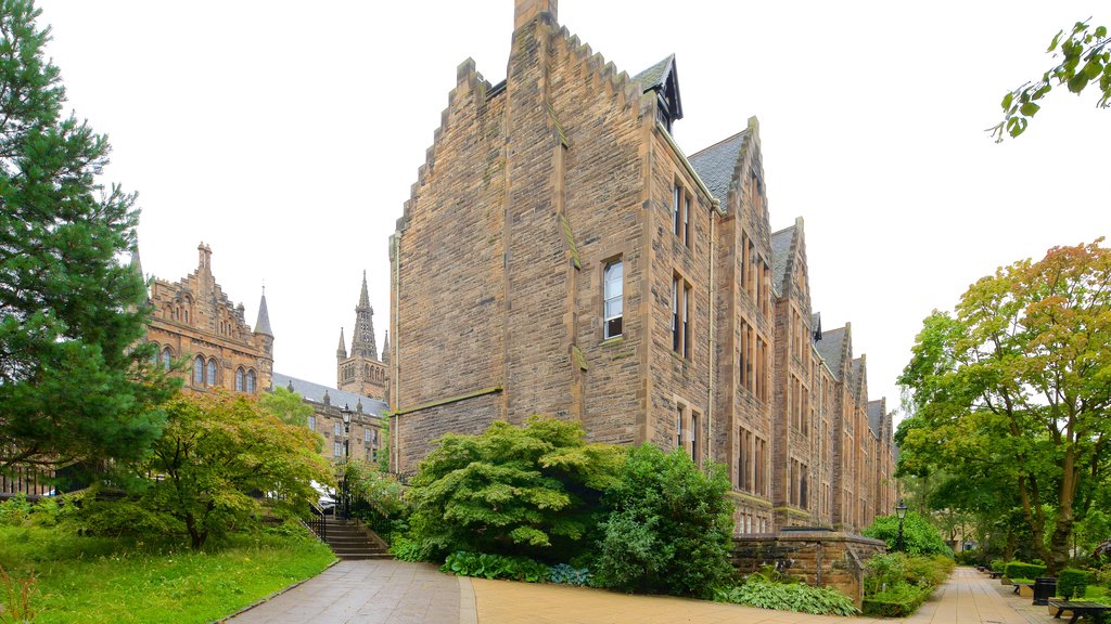 University of Glasgow mostrando elementos de patrimônio, cenas de rua e arquitetura de patrimônio