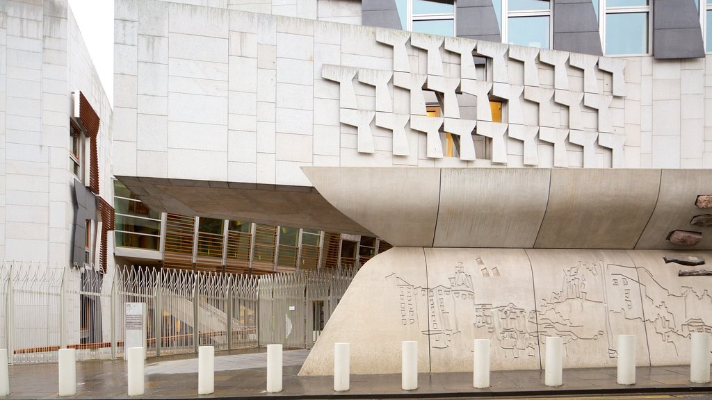 Scottish Parliament featuring street scenes