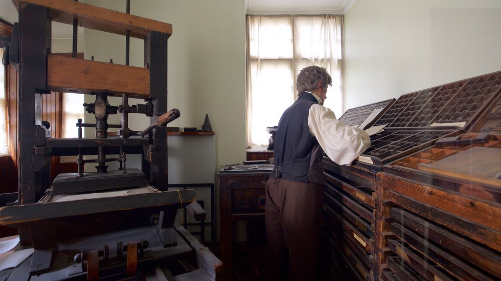 Writers\' Museum showing interior views as well as an individual male