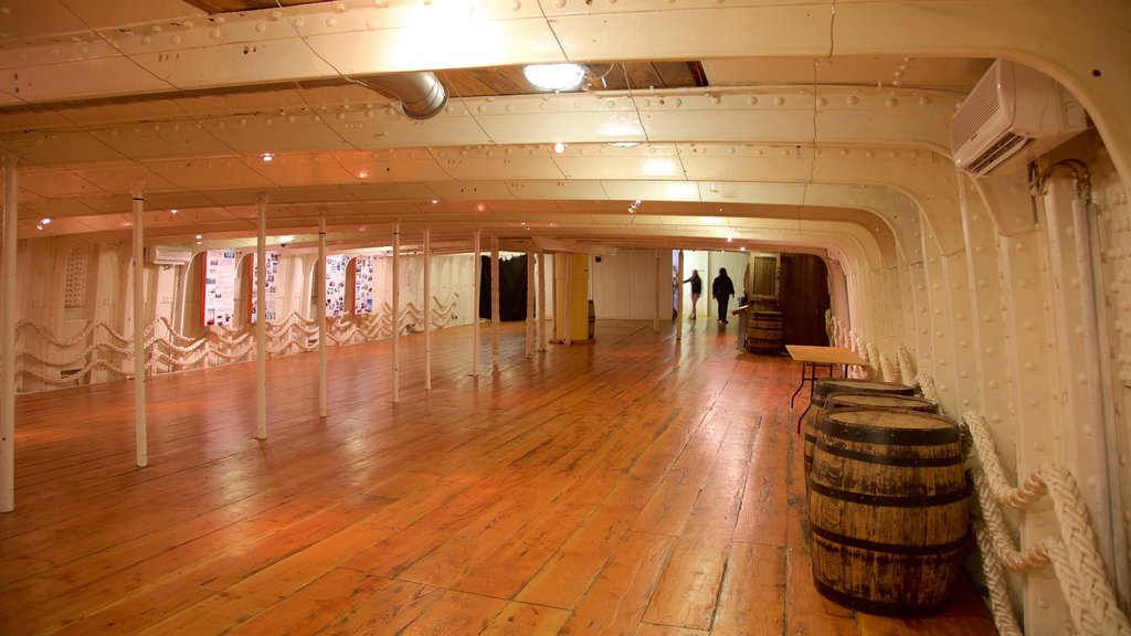 Tall Ship at Glasgow Harbour showing boating, interior views and heritage elements