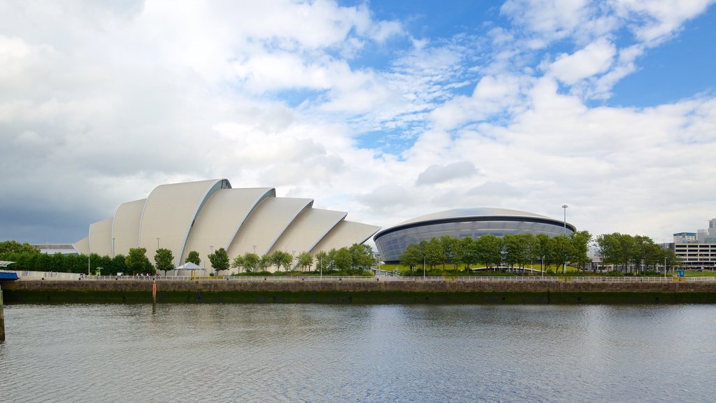 Scottish Exhibition and Conference Centre showing a river or creek